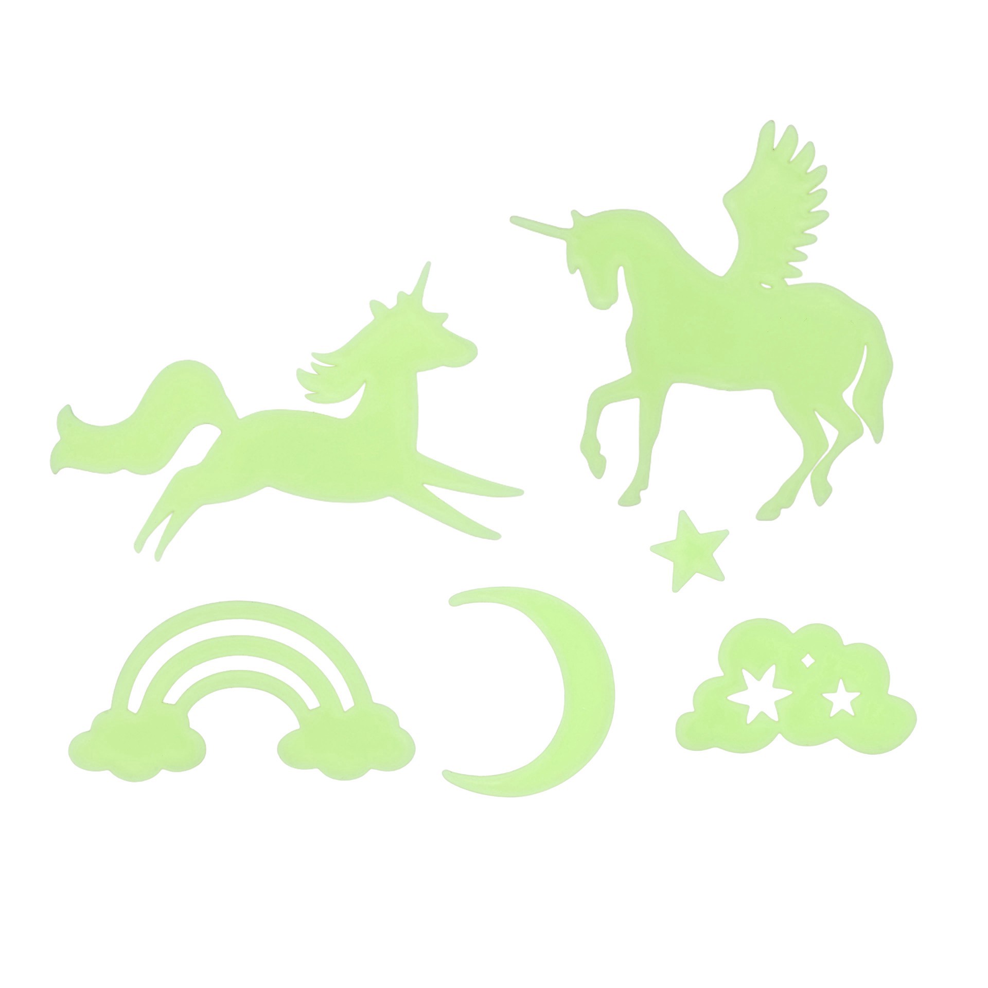 slide 3 of 6, Unicorn Glow-In-The-Dark Stickers By Creatology, 5.51 in x 8.46 in x 0.59 in