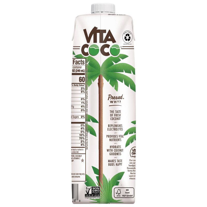 slide 2 of 4, Vita Coco Coconut Water with Pressed Coconut - 33.8 fl oz Carton, 33.8 fl oz