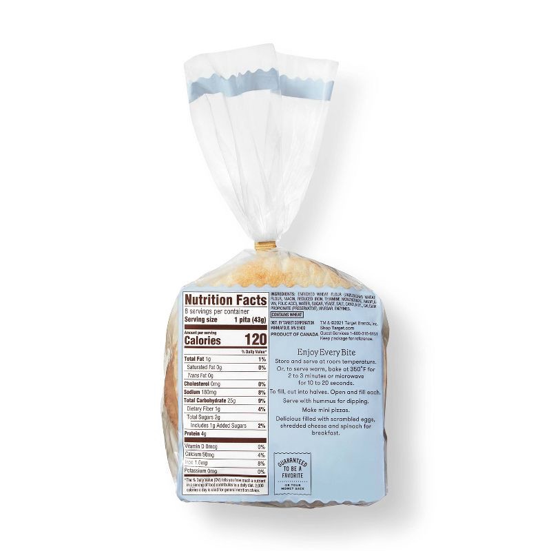 slide 3 of 3, Low Fat Original Mini Pita Bread - 12oz/8ct - Favorite Day™, 8 ct; 12 oz