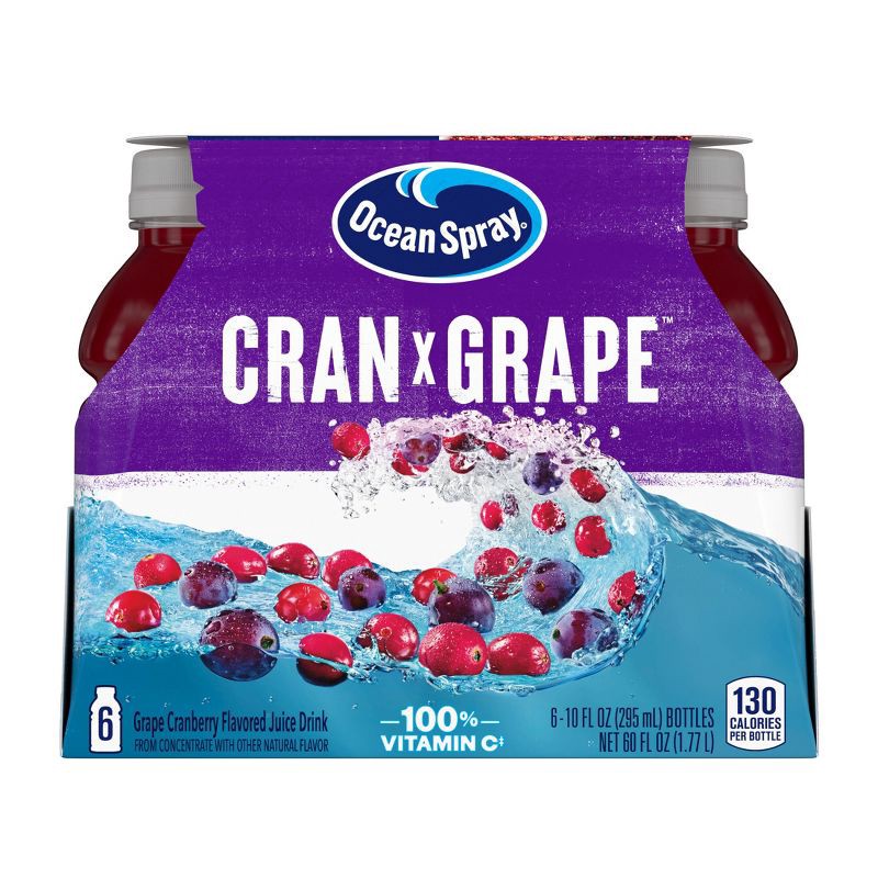 slide 2 of 10, Ocean Spray Cran-Grape Juice Drink - 6pk/10 fl oz Bottles, 6 ct; 10 fl oz