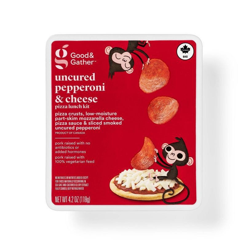 slide 1 of 3, Uncured Pepperoni & Cheese Pizza Lunch Kit - 4.2oz - Good & Gather™, 4.2 oz