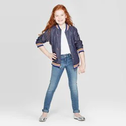 Girls' Mid-Rise Ultimate Stretch Skinny Jeans - Cat & Jack Medium Wash 7