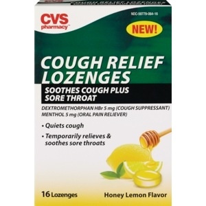 slide 1 of 1, CVS Health Cough Relief Lozenges, Honey Lemon, 16 ct
