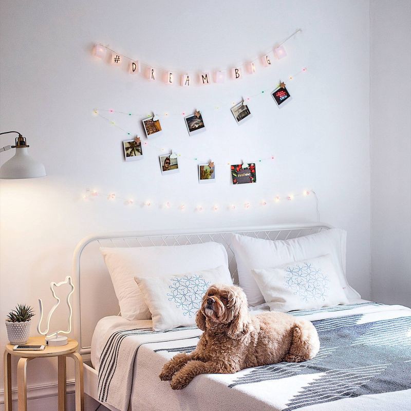 slide 5 of 5, 5' x 3.5' LED Curtain String Light Mystical Pink Ombre - West & Arrow, 1 ct