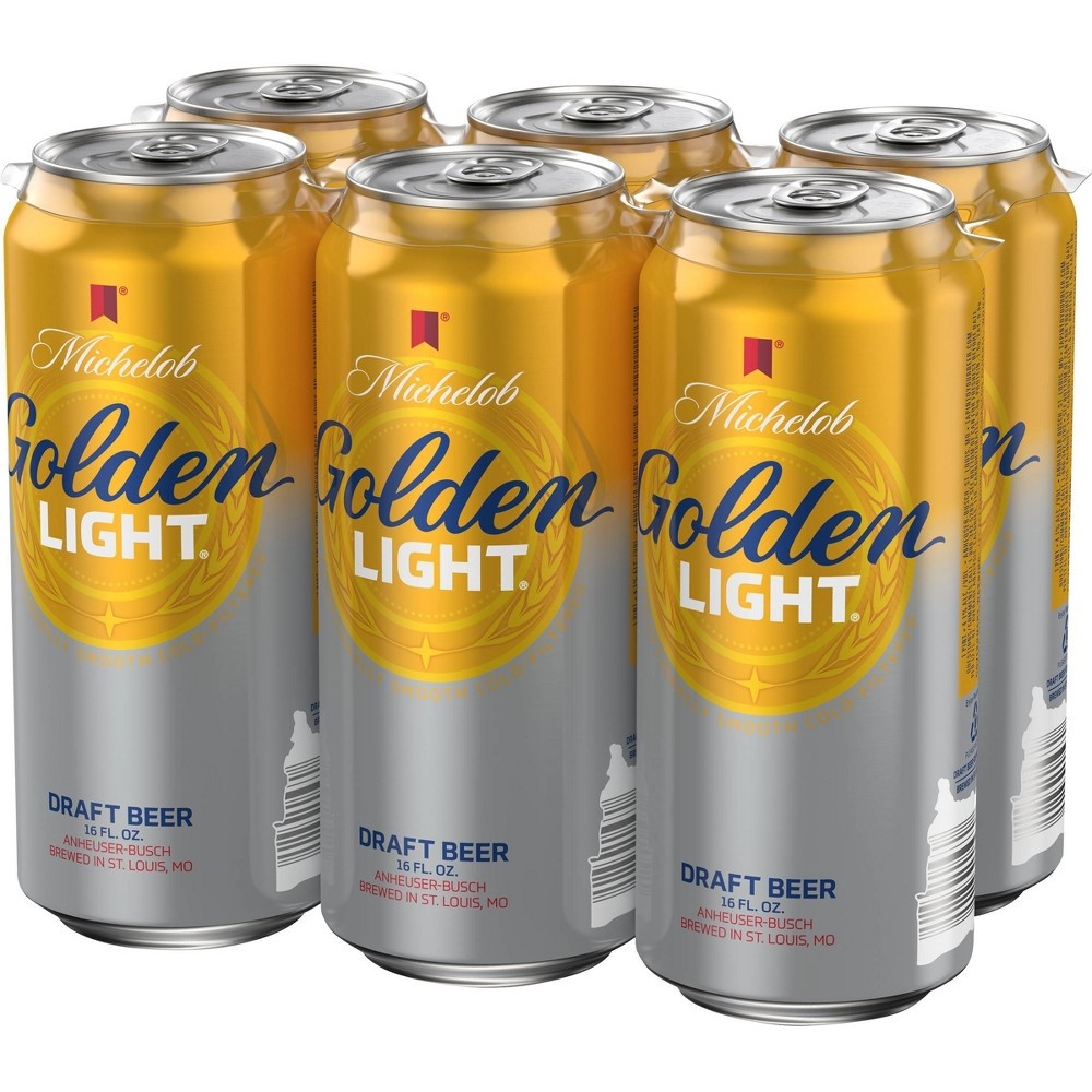 slide 2 of 2, Michelob Golden Light Draft Beer, 6 ct; 16 fl oz