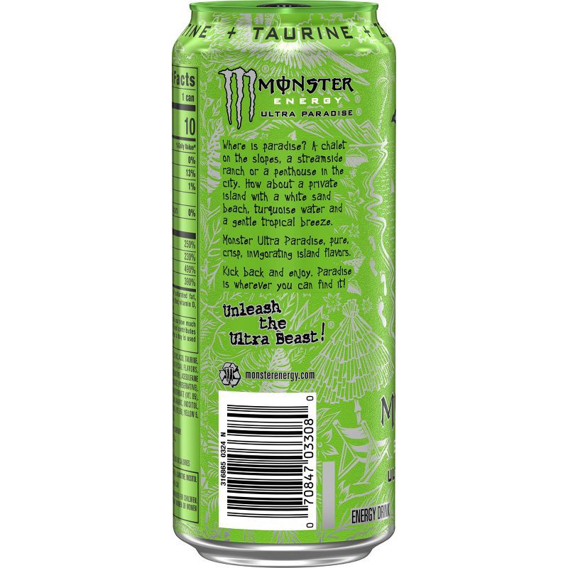 slide 2 of 4, Monster Energy Monster Ultra Paradise Energy Drink - 16 fl oz Can, 16 fl oz