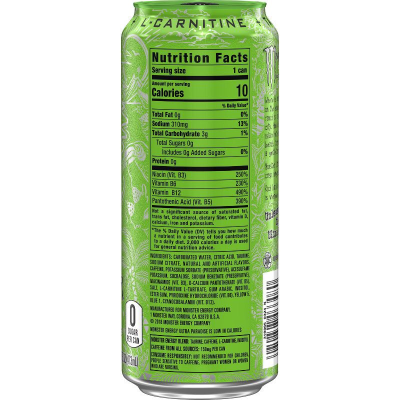 slide 3 of 4, Monster Energy Monster Ultra Paradise Energy Drink - 16 fl oz Can, 16 fl oz