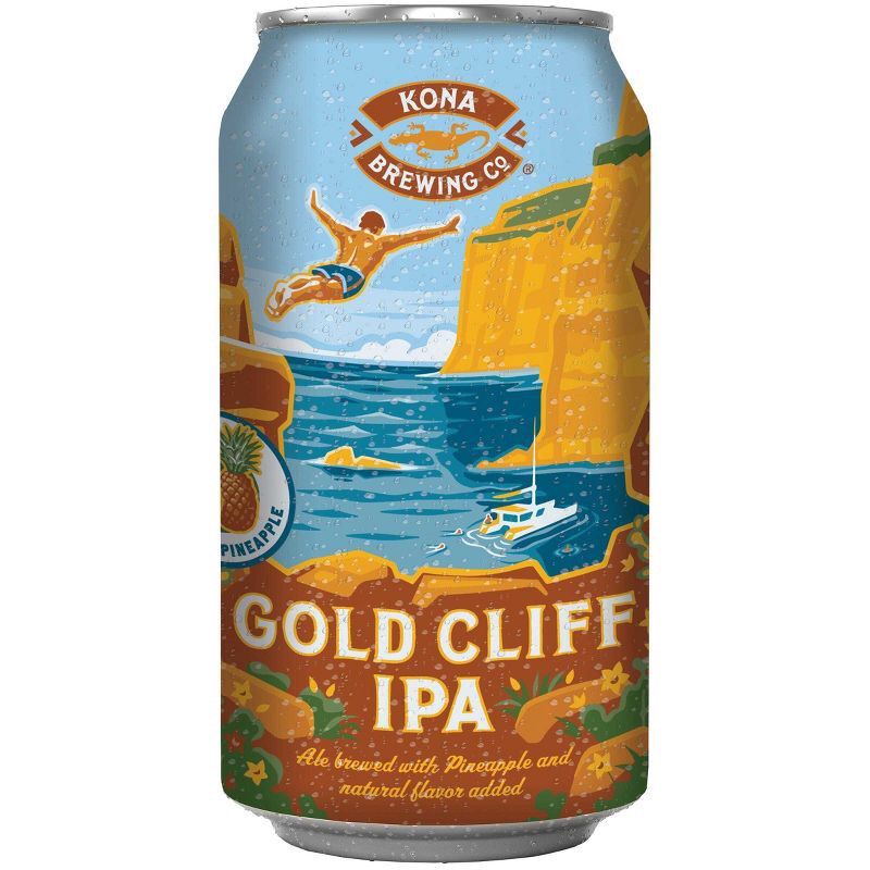 slide 4 of 7, Kona Brewing Co. Kona Gold Cliff IPA Beer - 12pk/12 fl oz Cans, 12 ct; 12 fl oz
