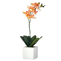 Elements 20 Inch LED Yellow Orchid Vase Artificial Greenery