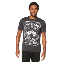 Merch Traffic Men's Johnny Cash Man In Black Short Sleeve Graphic T-Shirt - Charcoal Heather XXL