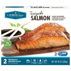 C. Wirthy & Co. Teriyaki Hand-Seasoned Atlantic Salmon Fillets - - 10oz: No Artificial Flavors, Farm Raised