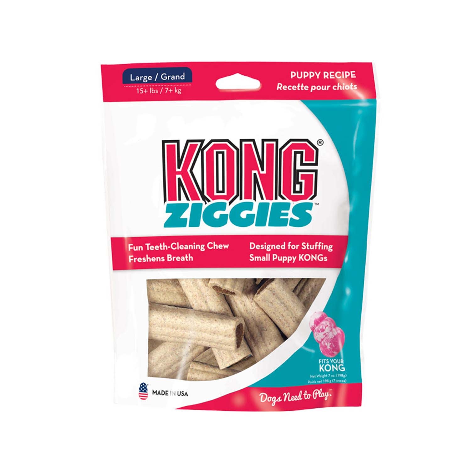 slide 1 of 1, KONG Large ZIGGIES Puppy Treats, 1 ct