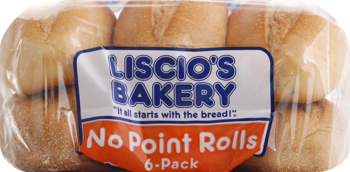 slide 1 of 12, Liscio's Bakery Deli Style 6 Pack No Point Rolls 6 ea, 6 ct
