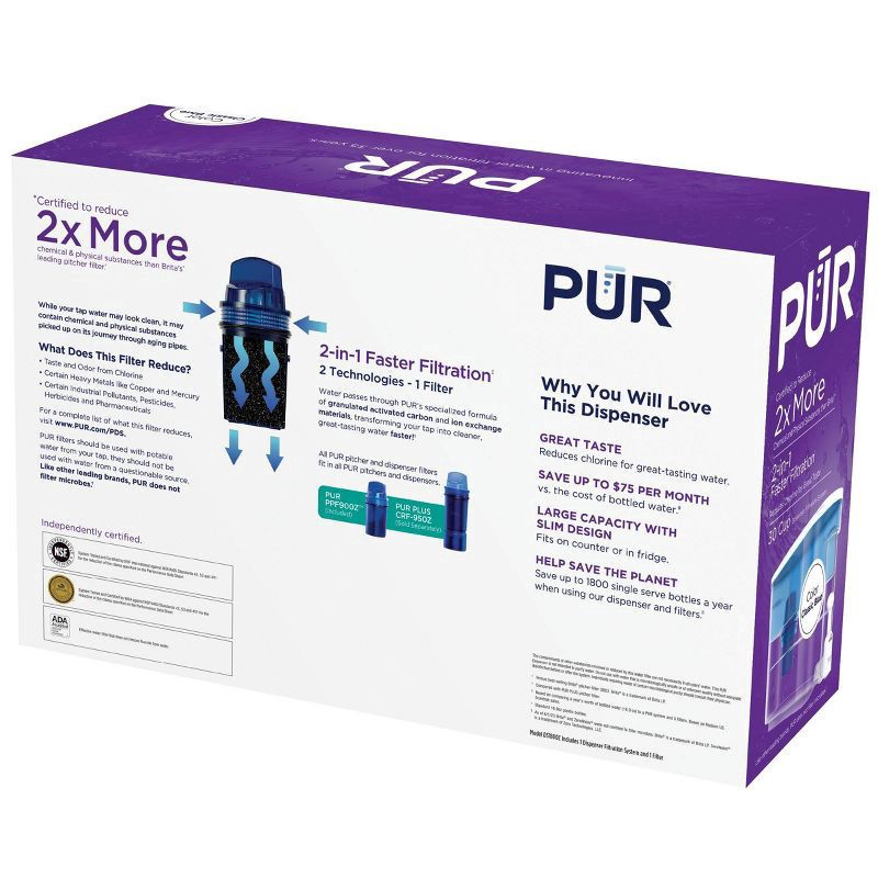 slide 6 of 11, PUR Water Filter Dispenser, 18 cup, 2 gal