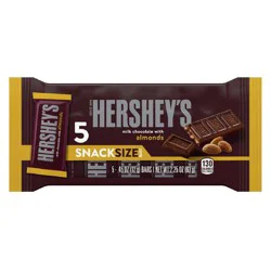 HERSHEY'S Milk Chocolate with Almonds Snack Size, Candy Bars, .45 oz (4 Count)