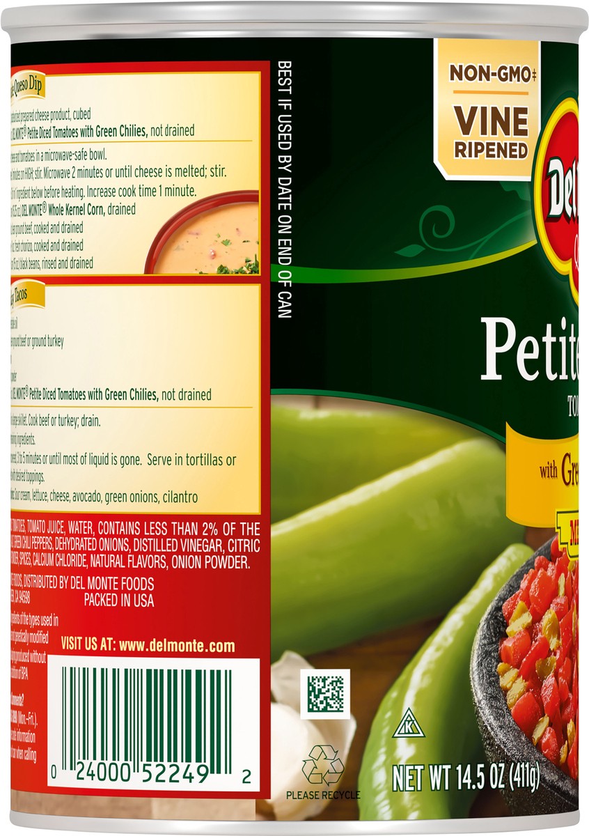 slide 2 of 7, Del Monte Tomato Dice Petite W/Chil, 14.5 oz