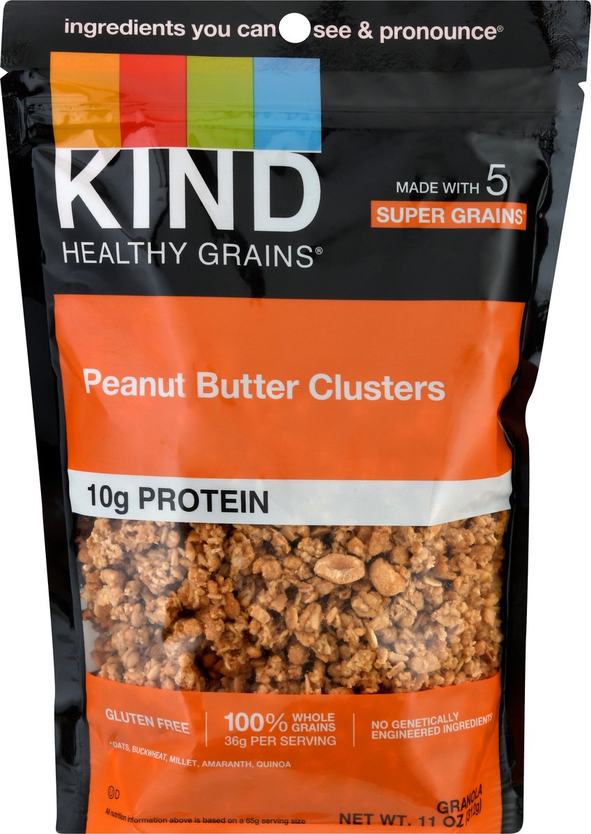 slide 8 of 9, KIND Healthy Grains Peanut Butter Granola Clusters, 11 oz