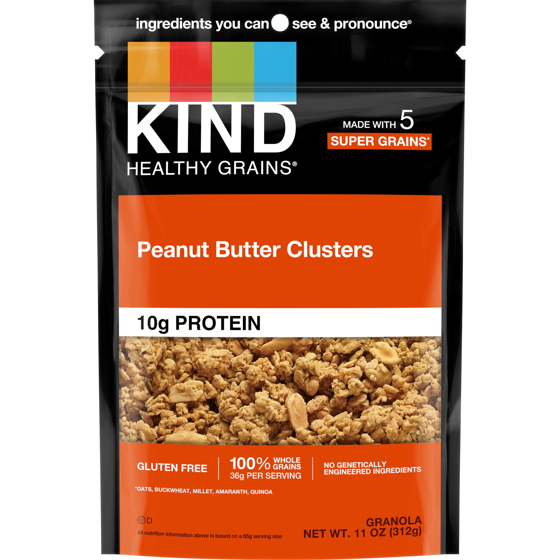 slide 1 of 9, KIND Healthy Grains Peanut Butter Granola Clusters, 11 oz