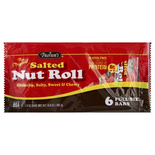 Pearson's Salted Nut Roll Candy Bar 6 ct Shipt