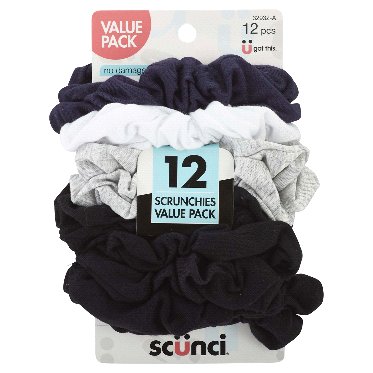 slide 1 of 1, scünci No Damage Scrunchies, 12 ct