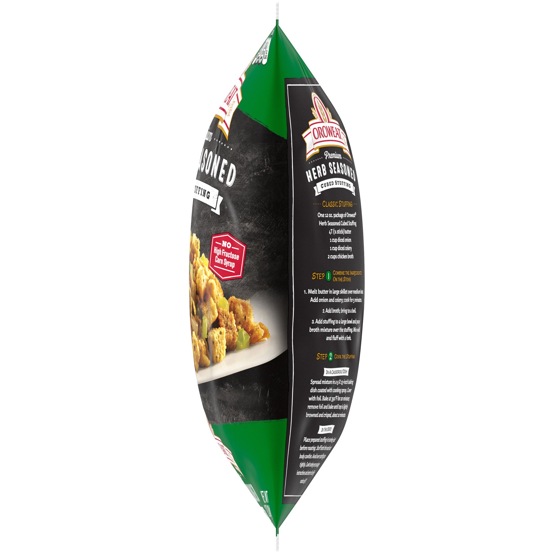 slide 2 of 5, Oroweat Premium Herb Seasoned Cubed Stuffing, 12 oz, 12 oz