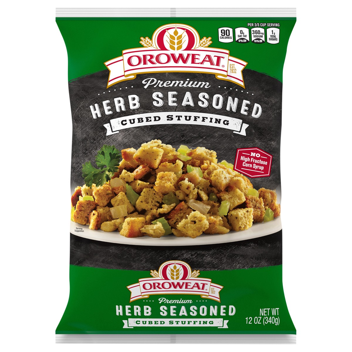 slide 1 of 5, Oroweat Premium Herb Seasoned Cubed Stuffing, 12 oz, 12 oz