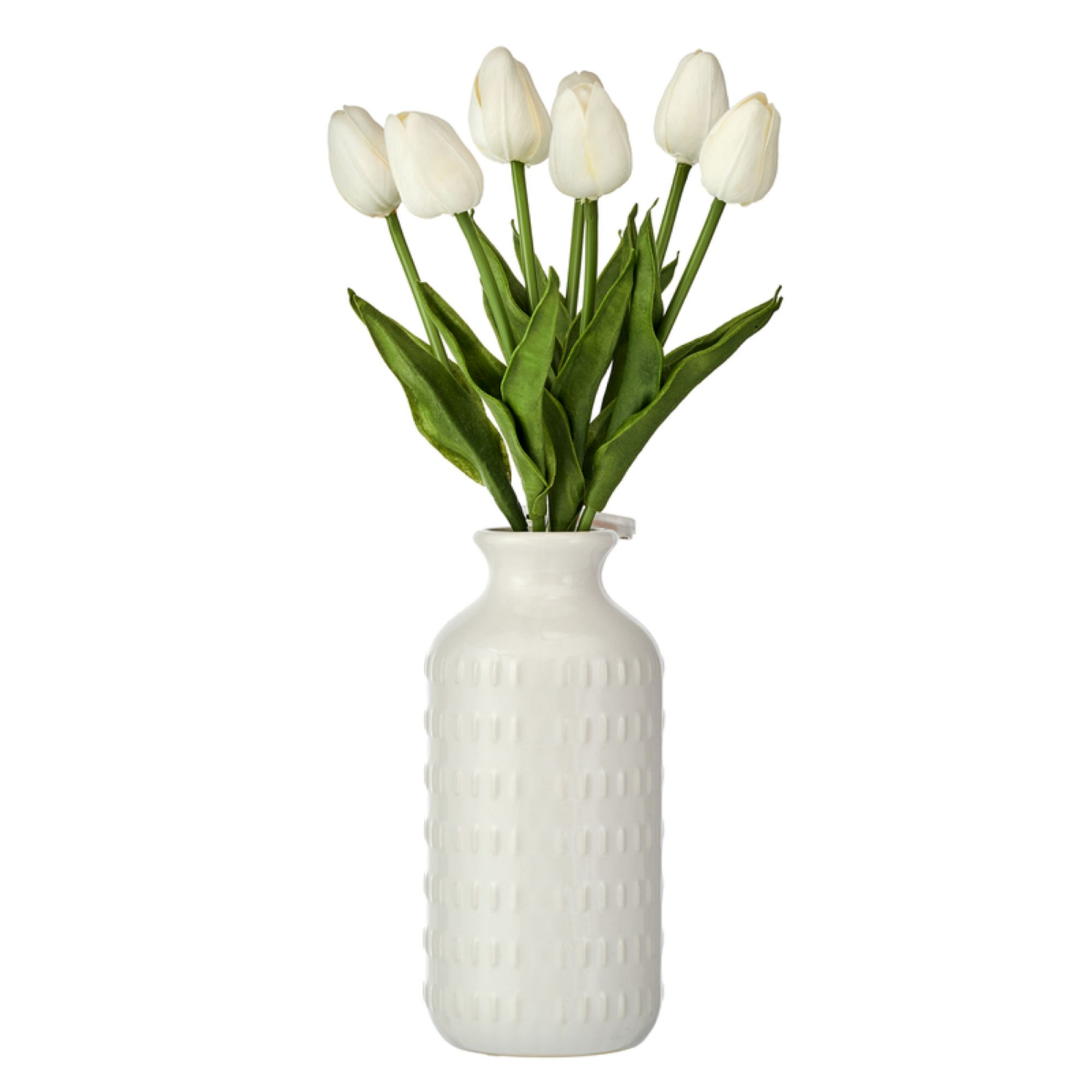 slide 1 of 1, Elements 16 Inch LED White Tulip Vase Artificial Greenery, 16 in