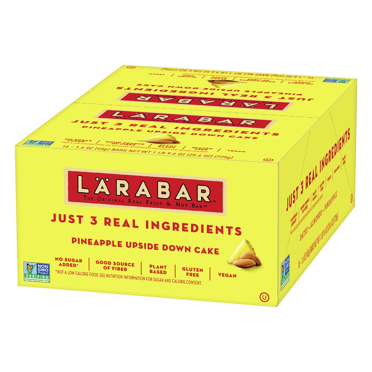 slide 3 of 10, LÄRABAR Pineapple Upside Down Cake Fruit & Nut Bars 16 Count, 25.6 oz