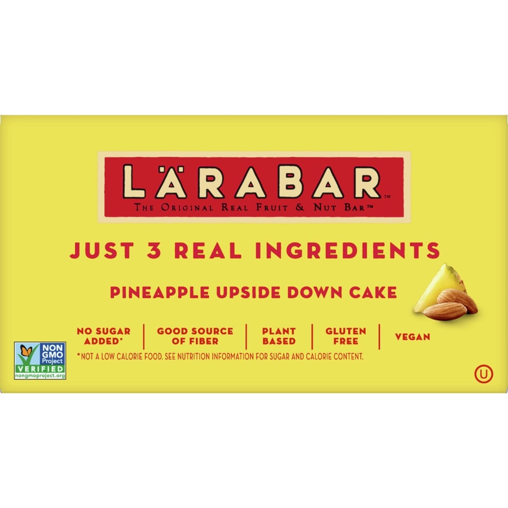 slide 1 of 10, LÄRABAR Pineapple Upside Down Cake Fruit & Nut Bars 16 Count, 25.6 oz