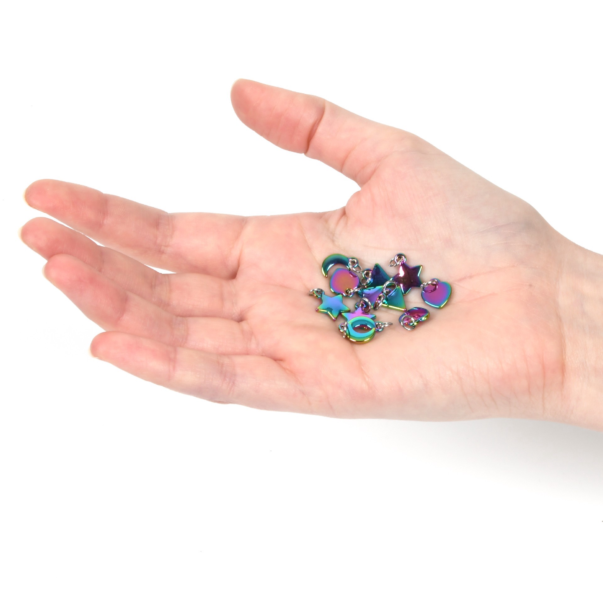 slide 5 of 5, Oil Slick Shapes Charm Set By Bead Landing, 11mm x 13mm