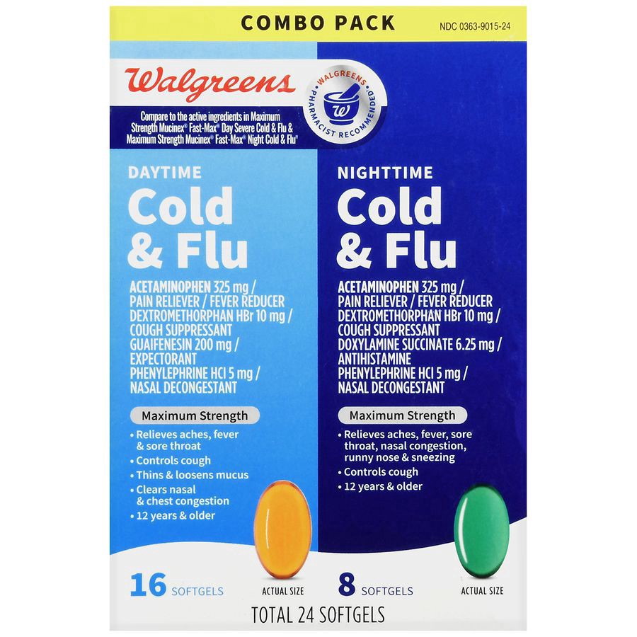 slide 5 of 5, Walgreens Day & Nighttime Cold & Flu, 24 ct