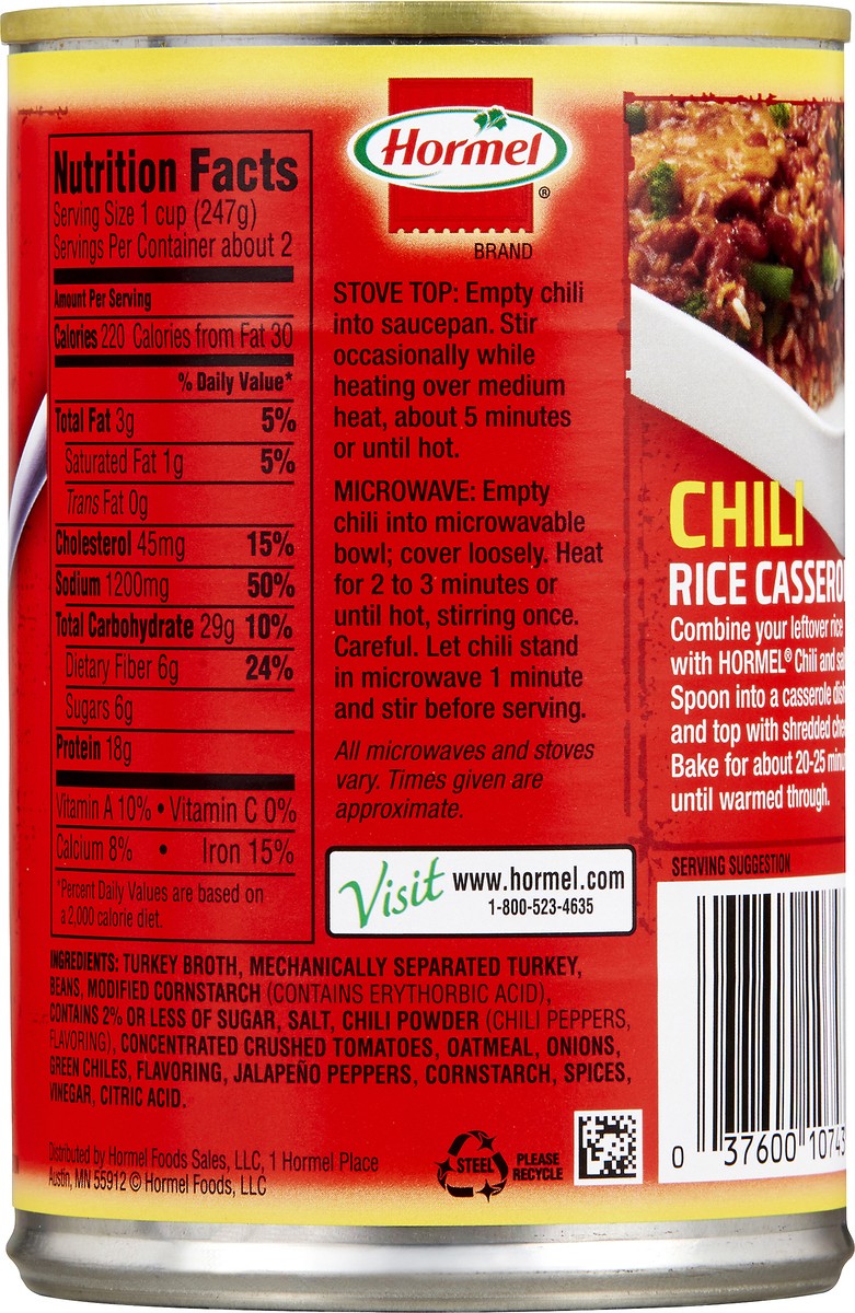 slide 4 of 9, Hormel Chili Turkey with Beans 15 oz, 15 oz