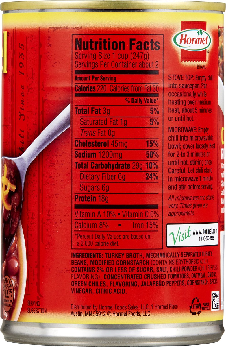 slide 7 of 9, Hormel Chili Turkey with Beans 15 oz, 15 oz