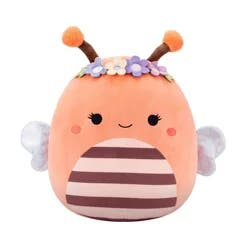 Squishmallows 16" Peach Bee with Fuzzy Antenna and Flower Crown