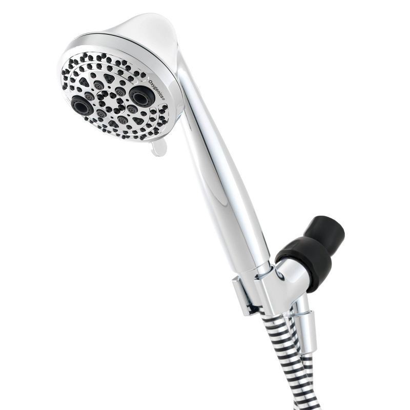 slide 2 of 14, 5 Setting PowerMassage Handheld Shower Head Chrome - Oxygenics: EPA WaterSense, 60" Hose, 1.75 GPM, 1 ct