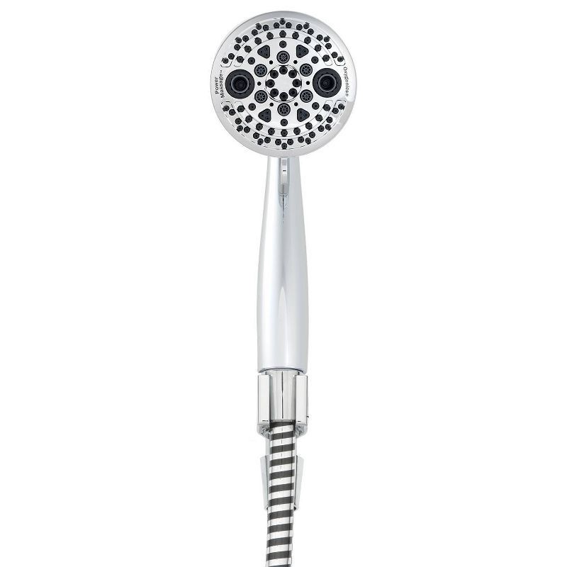 slide 3 of 14, 5 Setting PowerMassage Handheld Shower Head Chrome - Oxygenics: EPA WaterSense, 60" Hose, 1.75 GPM, 1 ct
