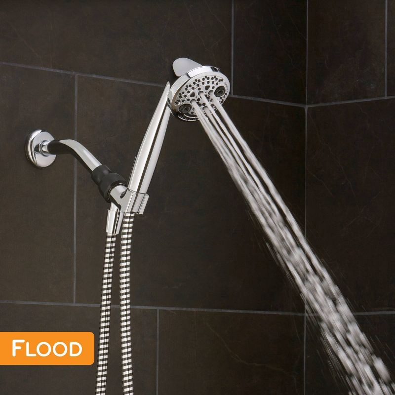 slide 13 of 14, 5 Setting PowerMassage Handheld Shower Head Chrome - Oxygenics: EPA WaterSense, 60" Hose, 1.75 GPM, 1 ct