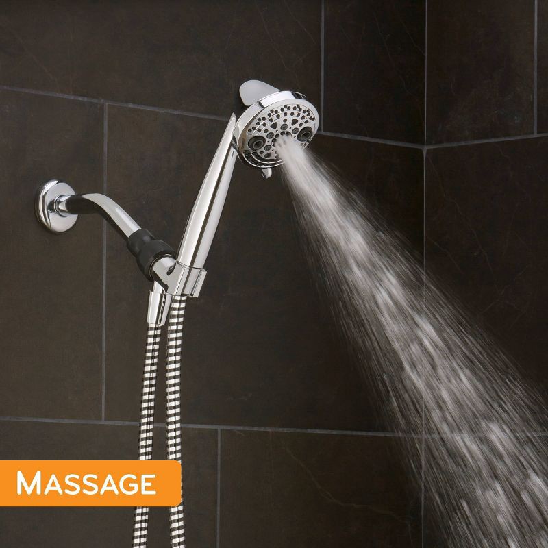slide 14 of 14, 5 Setting PowerMassage Handheld Shower Head Chrome - Oxygenics: EPA WaterSense, 60" Hose, 1.75 GPM, 1 ct