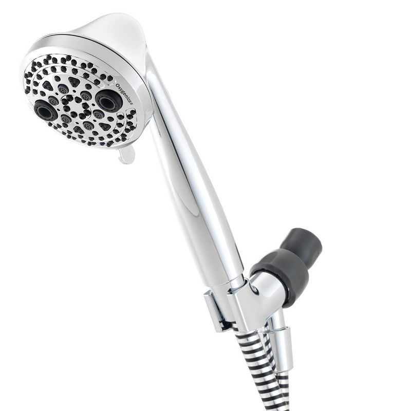 slide 1 of 14, 5 Setting PowerMassage Handheld Shower Head Chrome - Oxygenics: EPA WaterSense, 60" Hose, 1.75 GPM, 1 ct