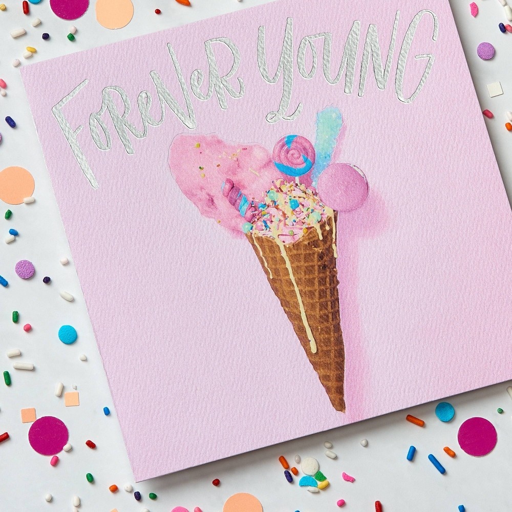 slide 3 of 6, Carlton Cards "Forever Young " Birthday Card, 1 ct