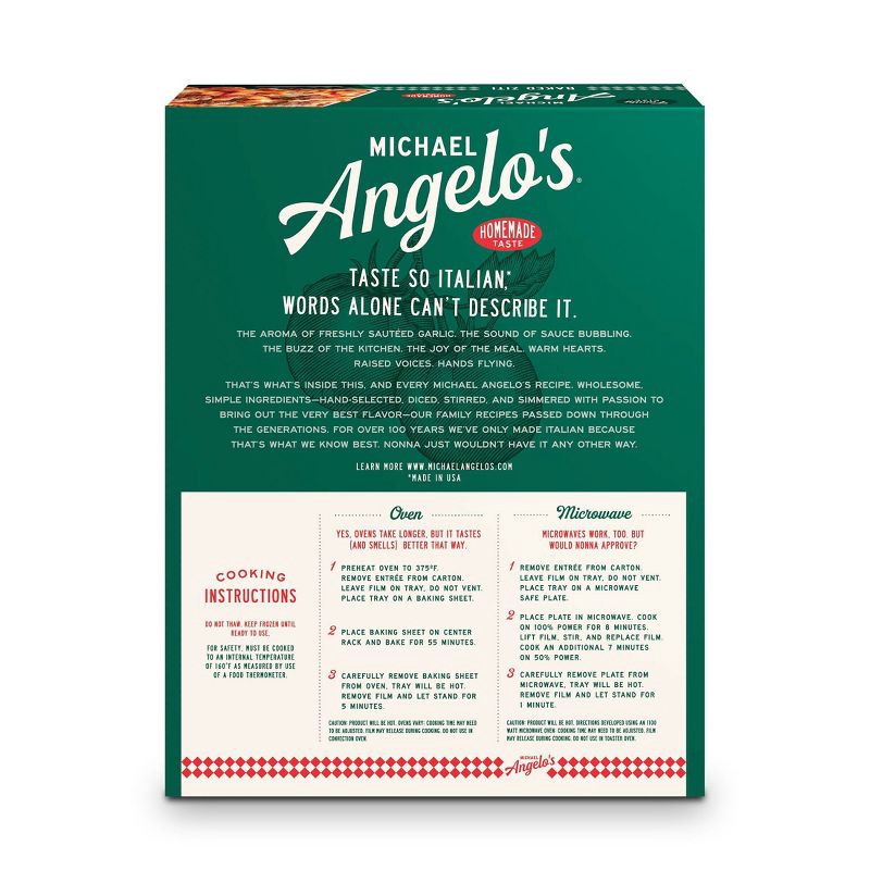 slide 5 of 8, Michael Angelo's Frozen Baked Ziti with Meatballs - 28oz, 28 oz