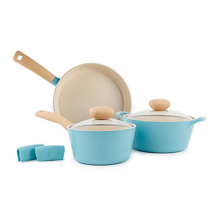 slide 1 of 2, Neoflam Retro Nonstick Ceramic Cookware Set - Mint, 5 ct