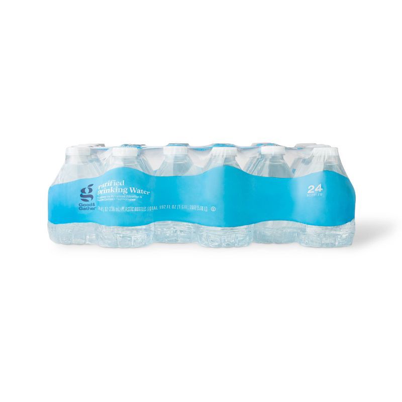 slide 1 of 3, Purified Drinking Water - 24pk/8 fl oz Bottles - Good & Gather™, 24 ct; 8 fl oz