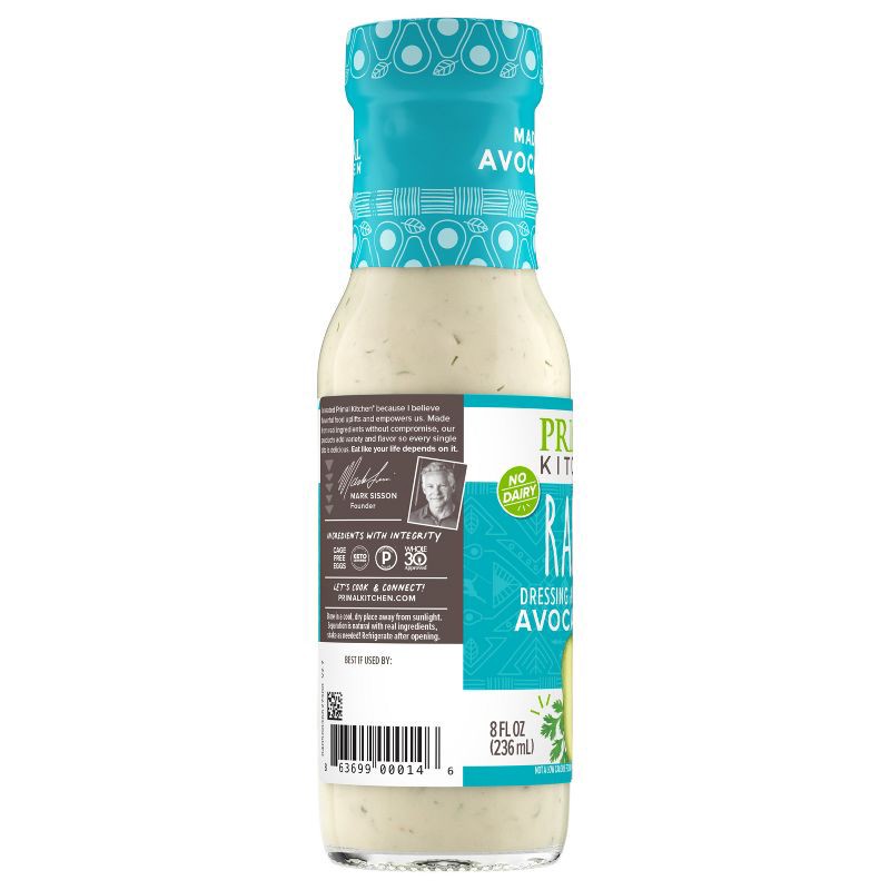 slide 8 of 8, Primal Kitchen Dairy-Free Ranch Dressing with Avocado Oil - 8 fl oz, 8 fl oz