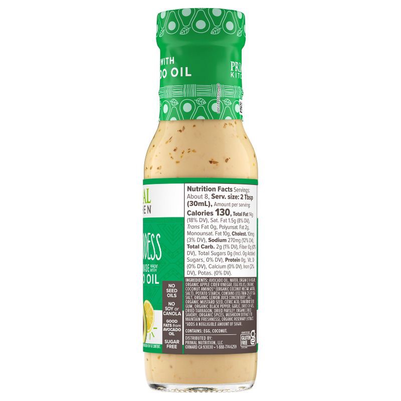 slide 7 of 8, Primal Kitchen Dairy-Free Green Goddess Dressing with Avocado Oil - 8fl oz, 8 fl oz