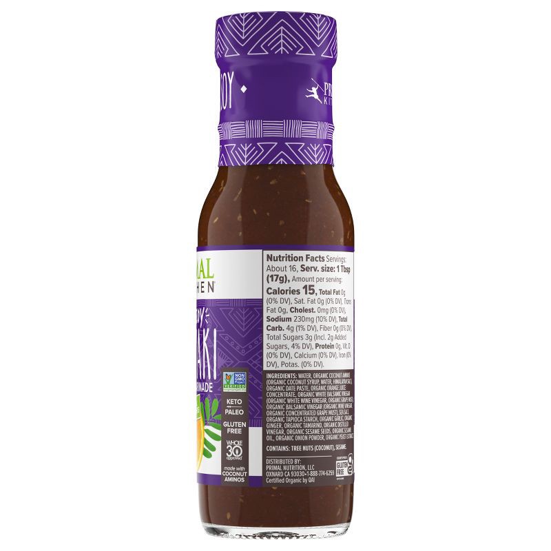 slide 3 of 7, Primal Kitchen No Soy Organic Teriyaki Sauce & Marinade - 8.5 fl oz, 8.5 fl oz