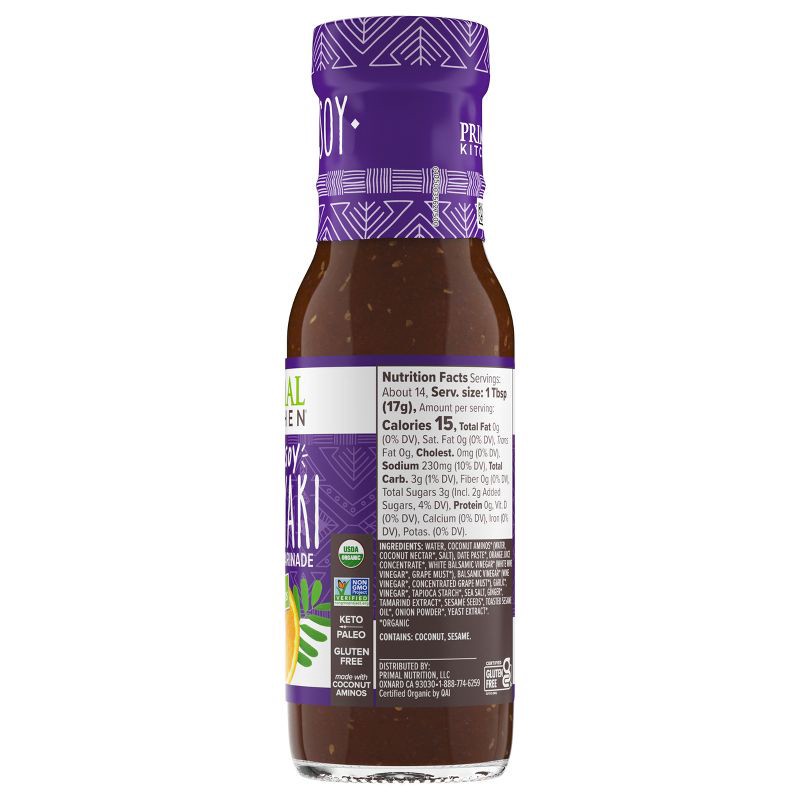 slide 3 of 7, Primal Kitchen No Soy Organic Teriyaki Sauce & Marinade - 8.5 fl oz, 8.5 fl oz