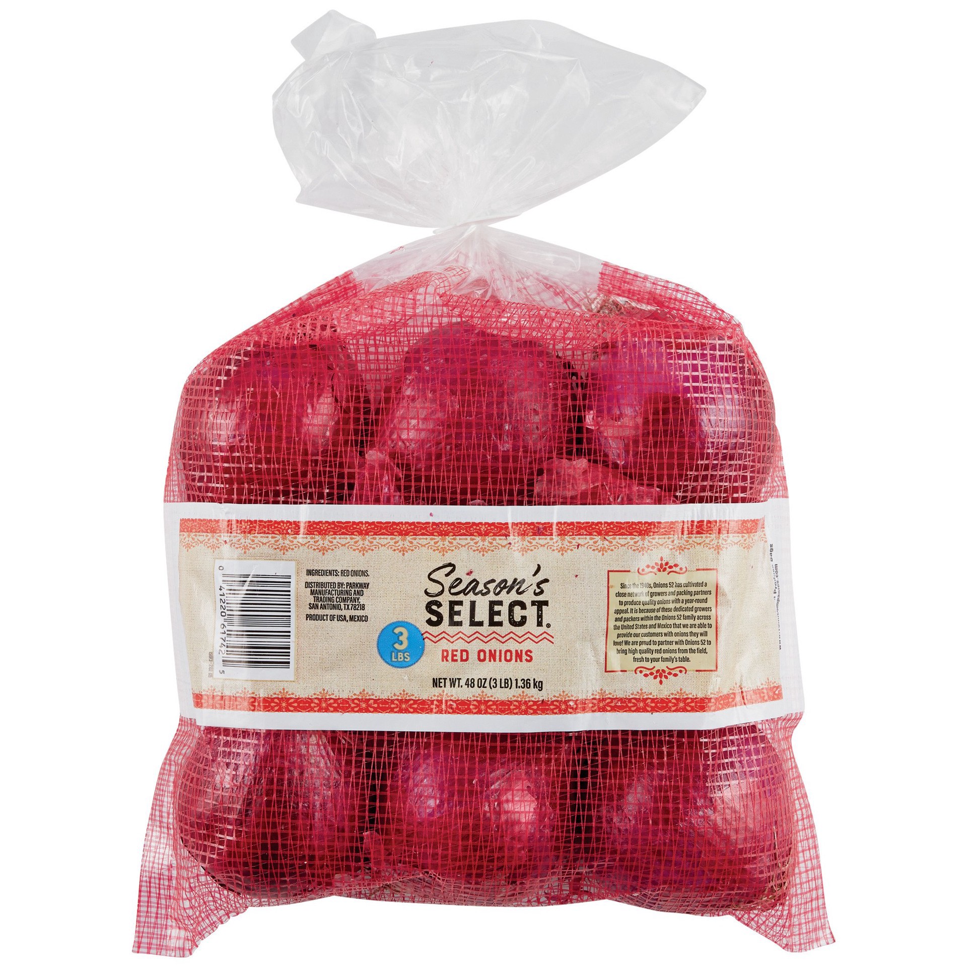 slide 1 of 1, H-E-B Texas Roots Red Onions, 3 lb