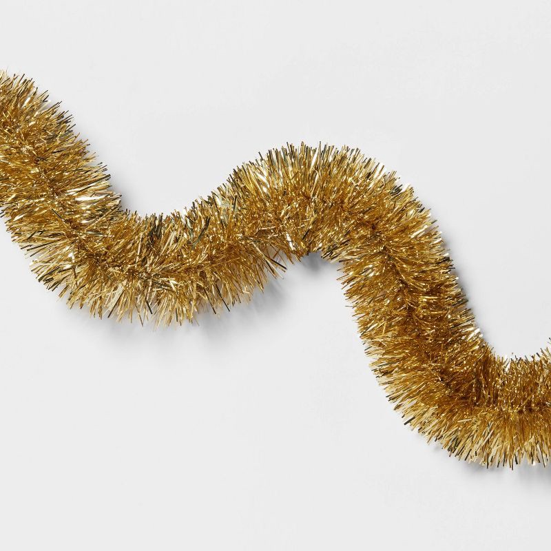 slide 3 of 3, 15' Soft & Silky Tinsel Christmas Garland Champagne - Wondershop™, 1 ct