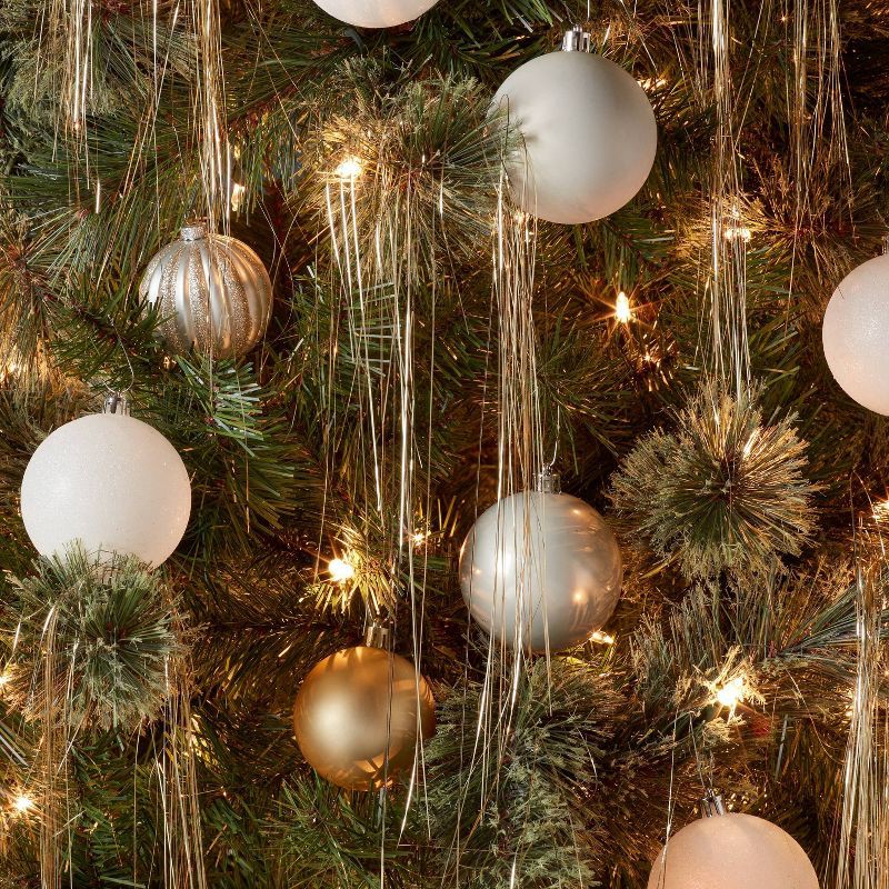 slide 2 of 3, 1000ct Tinsel Icicle Christmas Tree Ornament Champagne - Wondershop™: Indoor Use, Snow Theme, 1000 ct